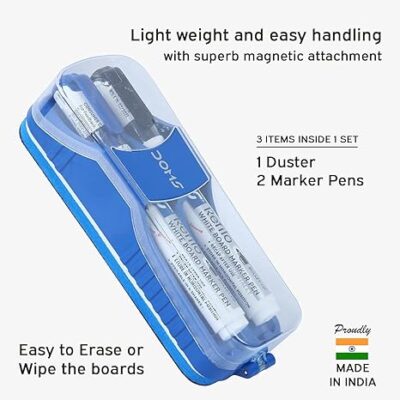 DOMS Fine Magnetic Whiteboard Duster Marker Set