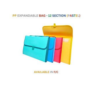 PP Expandable Bag - 12 Section Pastel Series (M02)