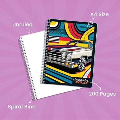 Classmate Pulse Single Subject Spiral Notebook – Pack of 4